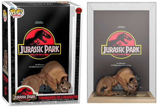 " Tyrannosaurus Rex & Velociraptor " 03 Funko Spielfigur / Funko Pop! / Sammelfigur / Jurassic Park Poster
